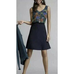 ⚡️Cabi M Blue Dame Ponte Knit stretch A line Skirt High Waist Above Knee 5186